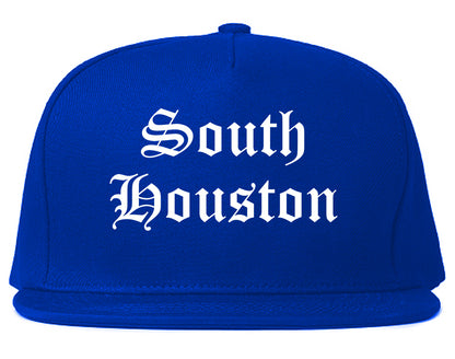 South Houston Texas TX Old English Mens Snapback Hat Royal Blue