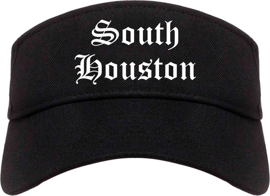 South Houston Texas TX Old English Mens Visor Cap Hat Black