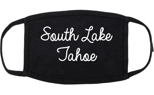 South Lake Tahoe California CA Script Cotton Face Mask Black