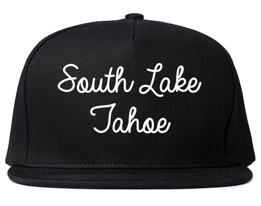 South Lake Tahoe California CA Script Mens Snapback Hat Black