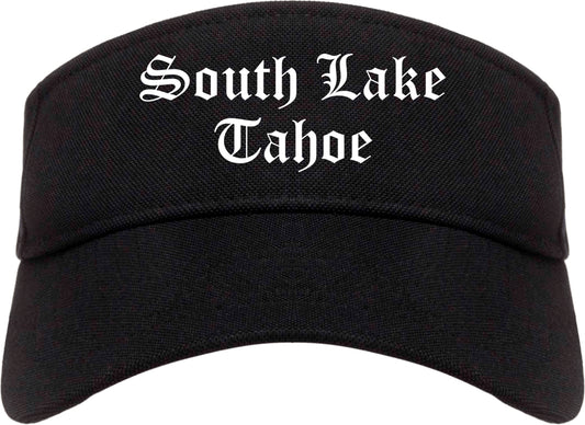 South Lake Tahoe California CA Old English Mens Visor Cap Hat Black