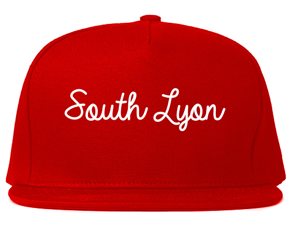 South Lyon Michigan MI Script Mens Snapback Hat Red