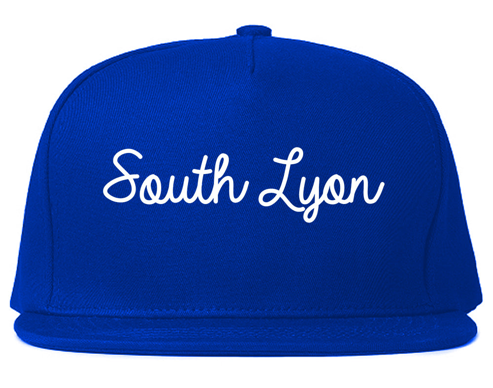 South Lyon Michigan MI Script Mens Snapback Hat Royal Blue