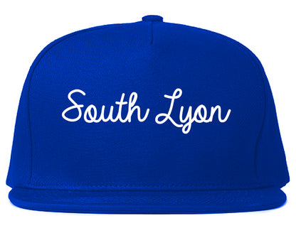 South Lyon Michigan MI Script Mens Snapback Hat Royal Blue