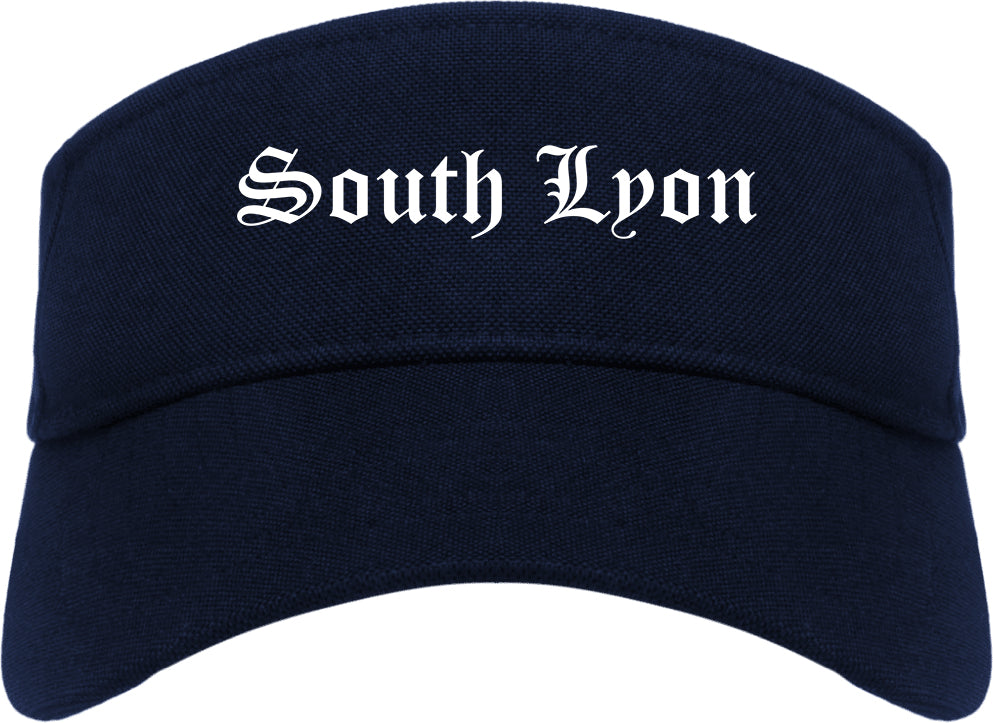 South Lyon Michigan MI Old English Mens Visor Cap Hat Navy Blue