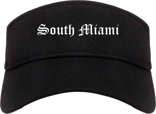 South Miami Florida FL Old English Mens Visor Cap Hat Black
