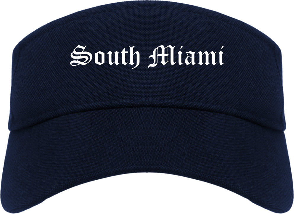 South Miami Florida FL Old English Mens Visor Cap Hat Navy Blue