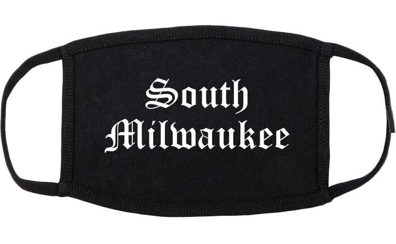 South Milwaukee Wisconsin WI Old English Cotton Face Mask Black