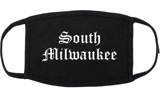South Milwaukee Wisconsin WI Old English Cotton Face Mask Black