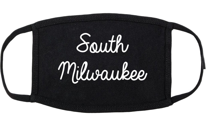 South Milwaukee Wisconsin WI Script Cotton Face Mask Black
