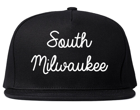 South Milwaukee Wisconsin WI Script Mens Snapback Hat Black