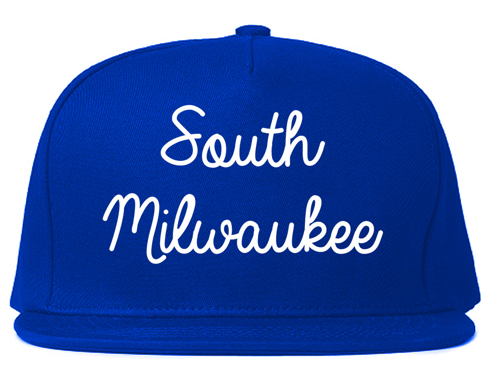 South Milwaukee Wisconsin WI Script Mens Snapback Hat Royal Blue