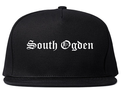 South Ogden Utah UT Old English Mens Snapback Hat Black
