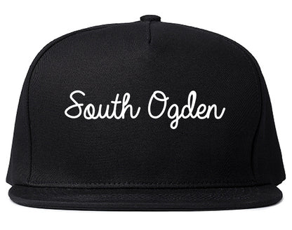 South Ogden Utah UT Script Mens Snapback Hat Black