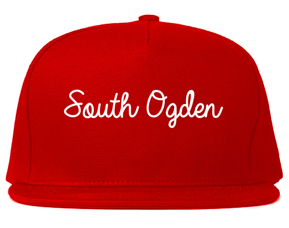 South Ogden Utah UT Script Mens Snapback Hat Red