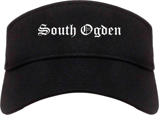 South Ogden Utah UT Old English Mens Visor Cap Hat Black