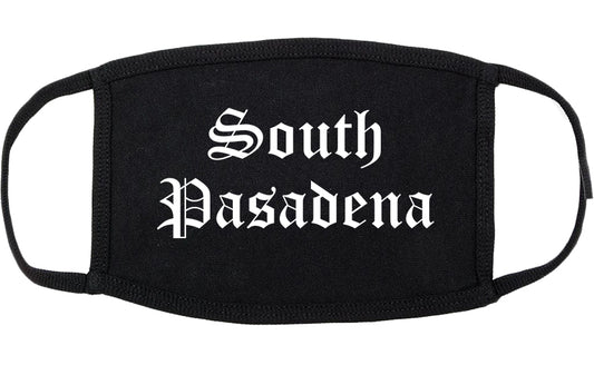 South Pasadena California CA Old English Cotton Face Mask Black