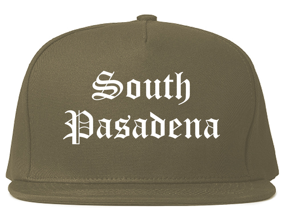 South Pasadena California CA Old English Mens Snapback Hat Grey