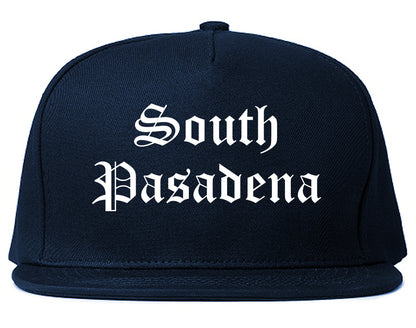 South Pasadena California CA Old English Mens Snapback Hat Navy Blue