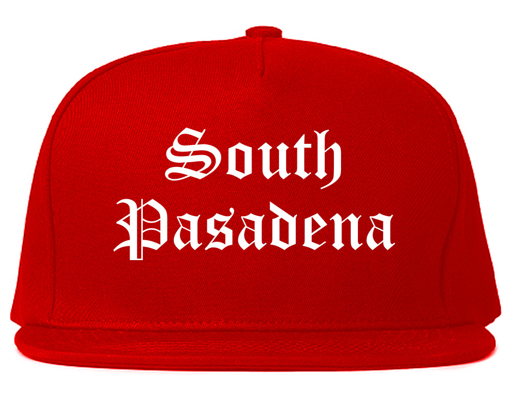 South Pasadena California CA Old English Mens Snapback Hat Red