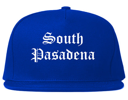 South Pasadena California CA Old English Mens Snapback Hat Royal Blue