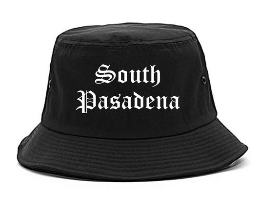 South Pasadena California CA Old English Mens Bucket Hat Black