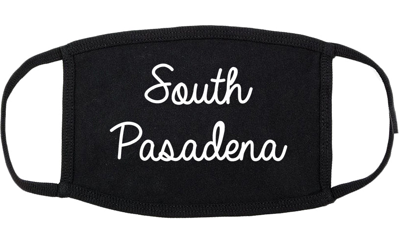 South Pasadena California CA Script Cotton Face Mask Black