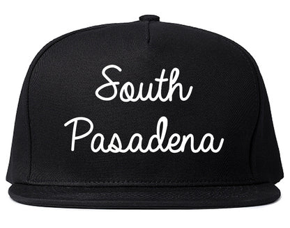 South Pasadena California CA Script Mens Snapback Hat Black