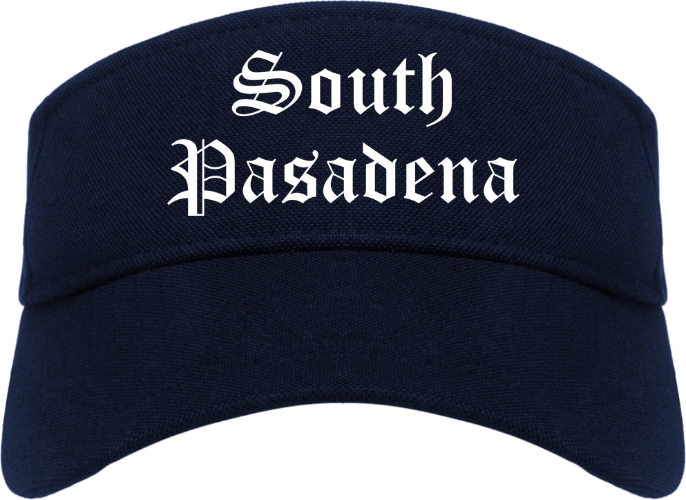 South Pasadena California CA Old English Mens Visor Cap Hat Navy Blue