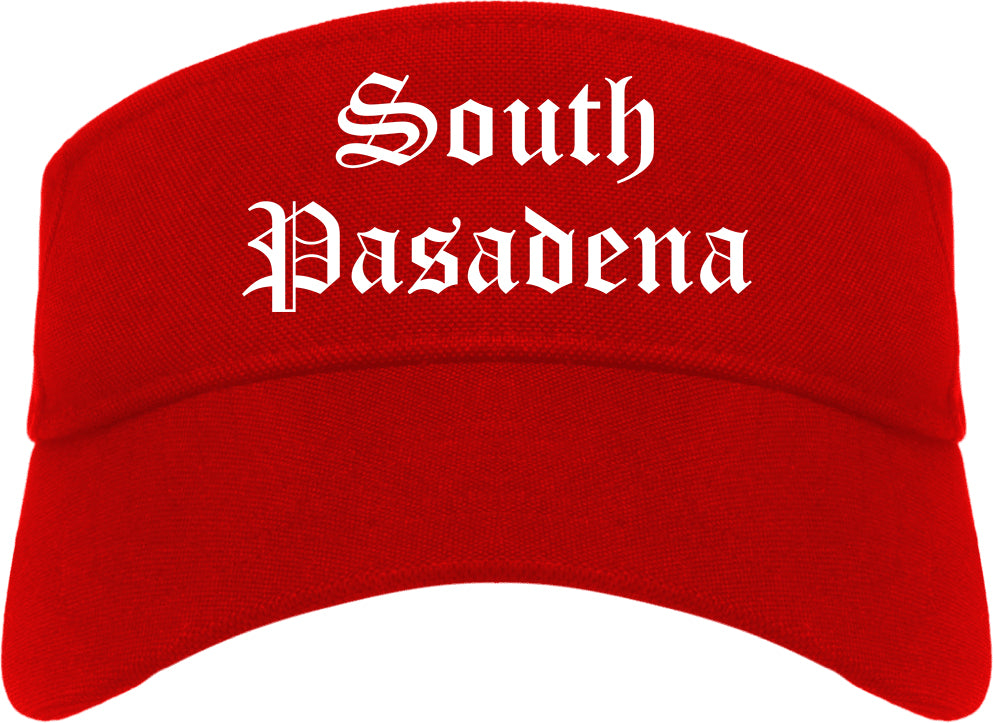 South Pasadena California CA Old English Mens Visor Cap Hat Red