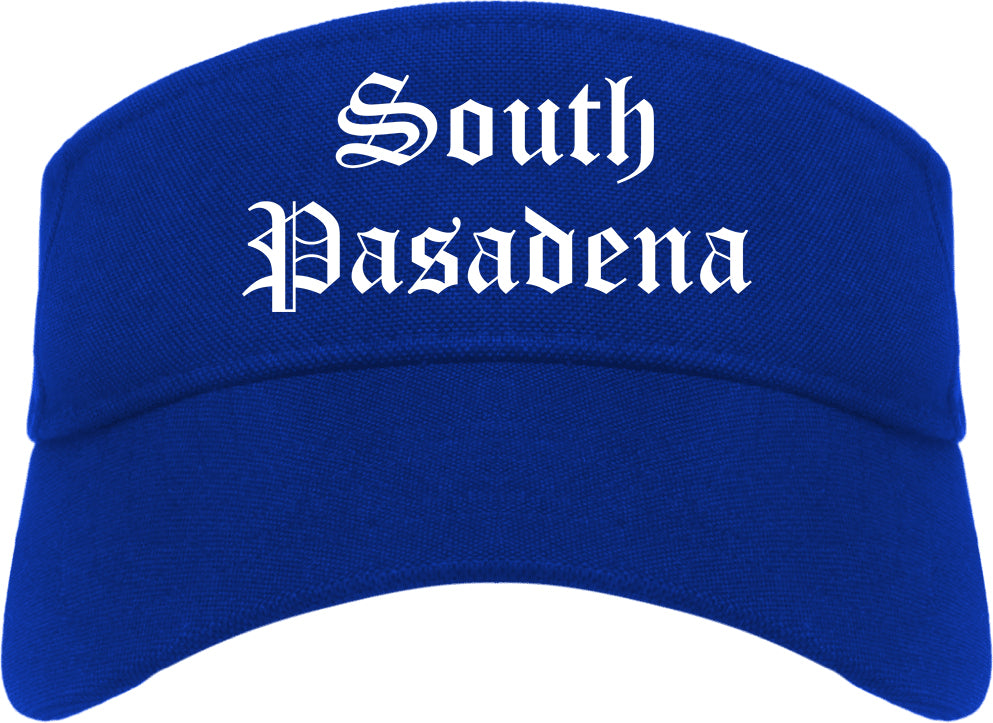 South Pasadena California CA Old English Mens Visor Cap Hat Royal Blue
