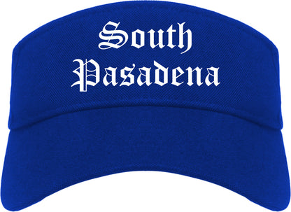 South Pasadena California CA Old English Mens Visor Cap Hat Royal Blue