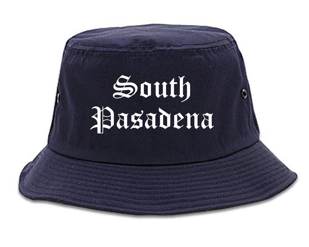 South Pasadena Florida FL Old English Mens Bucket Hat Navy Blue