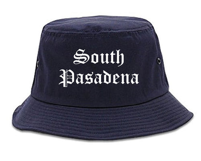 South Pasadena Florida FL Old English Mens Bucket Hat Navy Blue