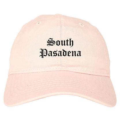 South Pasadena Florida FL Old English Mens Dad Hat Baseball Cap Pink