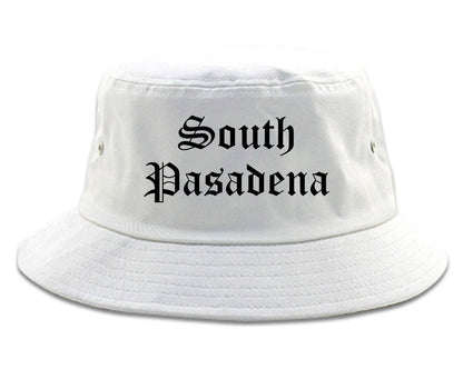 South Pasadena Florida FL Old English Mens Bucket Hat White