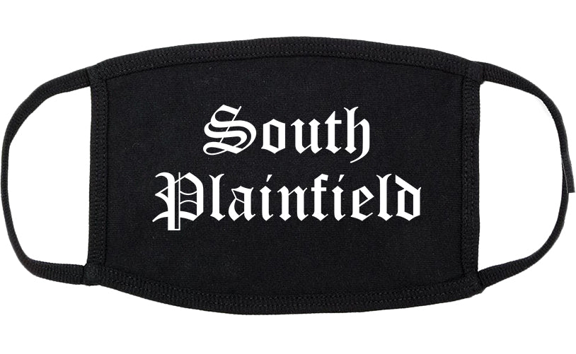 South Plainfield New Jersey NJ Old English Cotton Face Mask Black