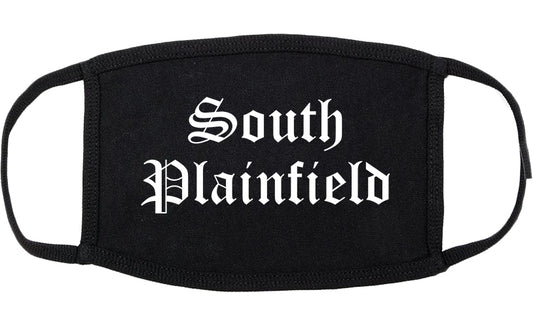 South Plainfield New Jersey NJ Old English Cotton Face Mask Black