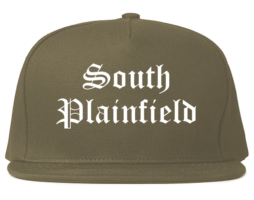 South Plainfield New Jersey NJ Old English Mens Snapback Hat Grey