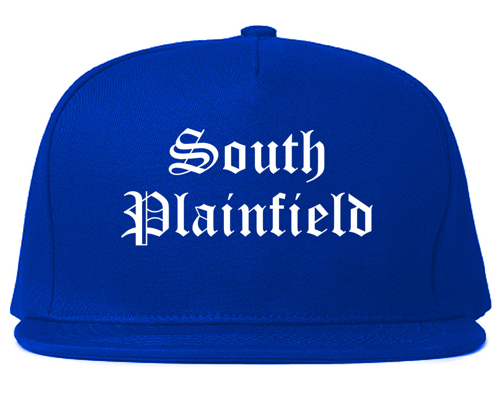 South Plainfield New Jersey NJ Old English Mens Snapback Hat Royal Blue
