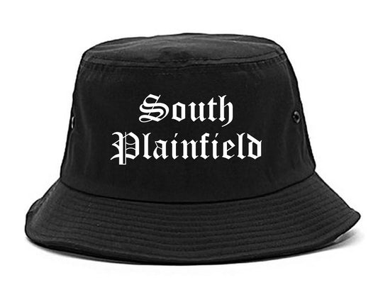 South Plainfield New Jersey NJ Old English Mens Bucket Hat Black