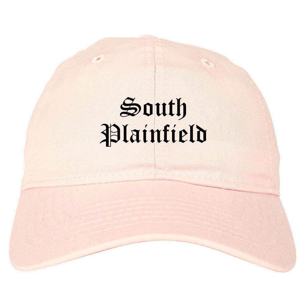 South Plainfield New Jersey NJ Old English Mens Dad Hat Baseball Cap Pink