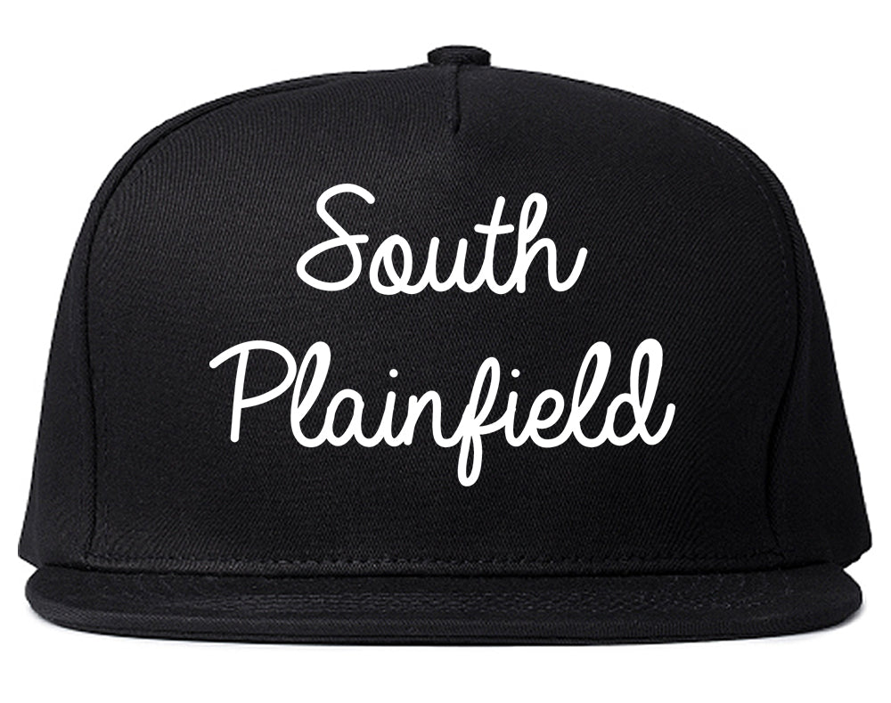 South Plainfield New Jersey NJ Script Mens Snapback Hat Black