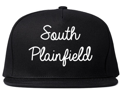 South Plainfield New Jersey NJ Script Mens Snapback Hat Black