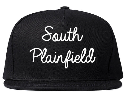 South Plainfield New Jersey NJ Script Mens Snapback Hat Black