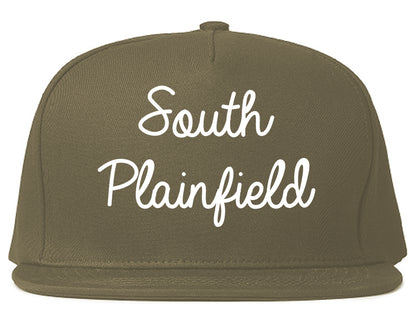South Plainfield New Jersey NJ Script Mens Snapback Hat Grey