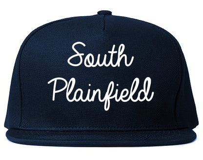 South Plainfield New Jersey NJ Script Mens Snapback Hat Navy Blue
