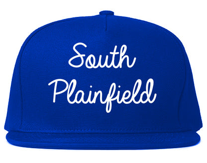 South Plainfield New Jersey NJ Script Mens Snapback Hat Royal Blue