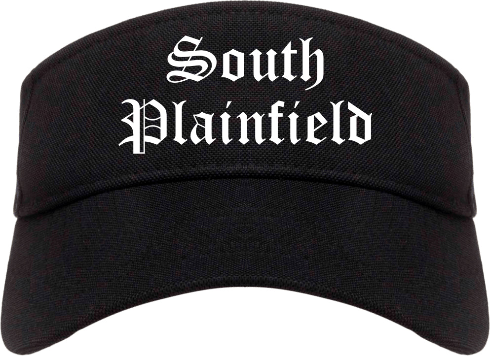 South Plainfield New Jersey NJ Old English Mens Visor Cap Hat Black