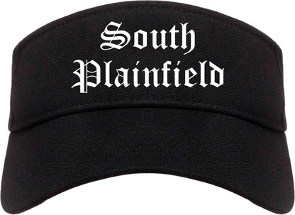 South Plainfield New Jersey NJ Old English Mens Visor Cap Hat Black